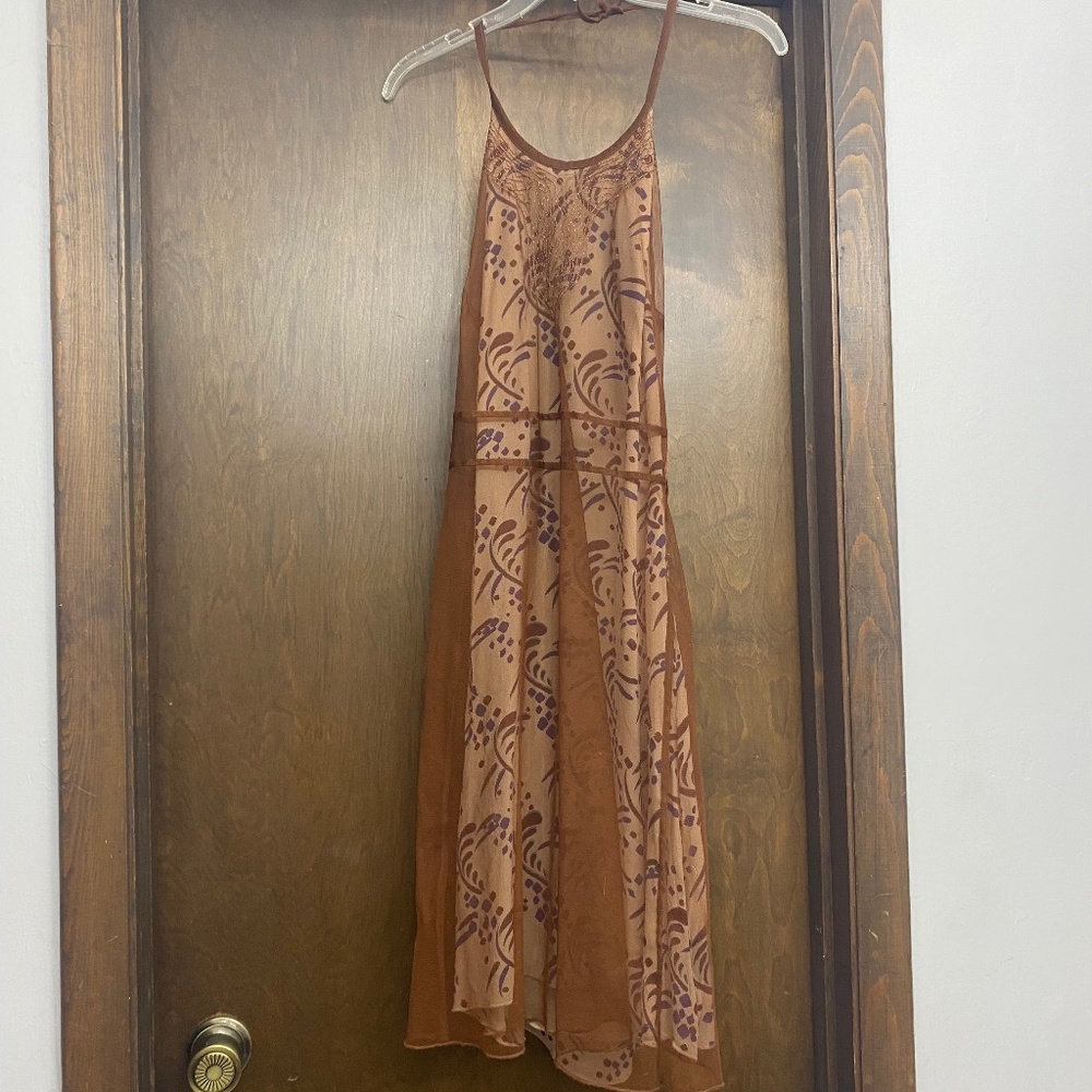 Free People Boho dress with sheer overlay